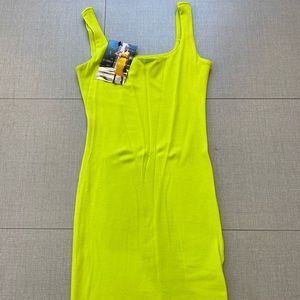 Neon green mini dress